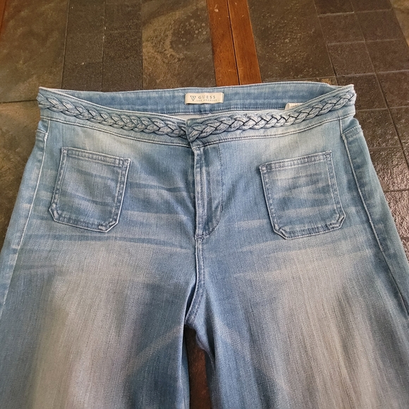 Guess Blue Flare Wide Leg Jeans - Picture 4 of 12